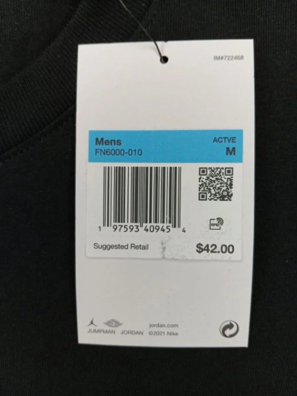 Nike Air Jordan Flight Essentials Graphic Black T Shirt (FN6000 010) Size M